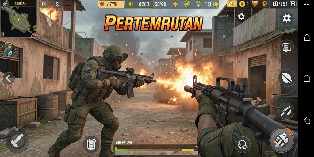 Antarmuka permainan 8768 dengan grafis menakjubkan dan kontrol intuitif.