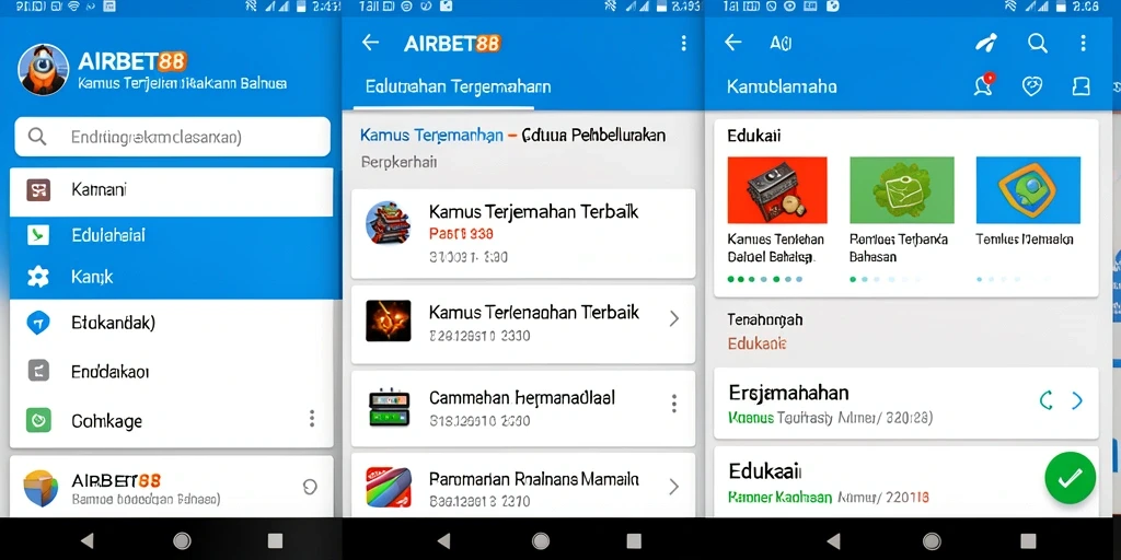 Tampilan antarmuka AIRBET88 untuk kamus terjemahan yang intuitif.