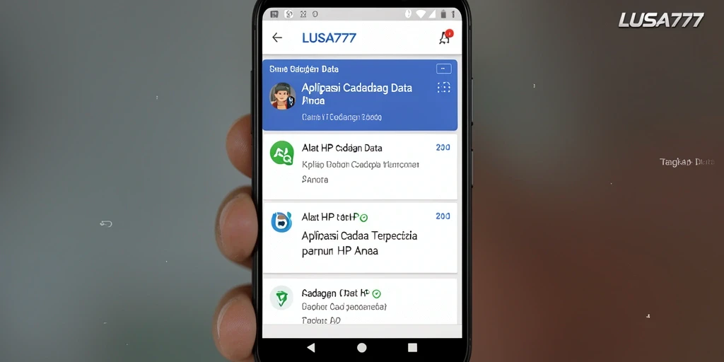 Antarmuka LUSA777 yang sederhana dan fungsional untuk Cadangan Data.