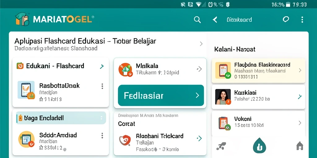Tampilan antarmuka MARIATOGEL yang menarik dan interaktif.