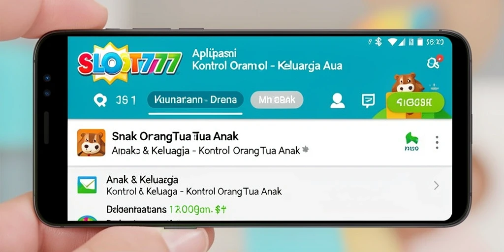 Tampilan antarmuka aplikasi SLOT777 yang intuitif untuk kontrol orang tua.