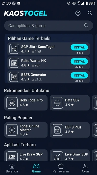 Kaostogel – Halaman Indeks Aplikasi Populer dan Kanal Uji