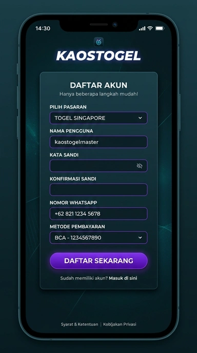 Panduan Registrasi Akun Baru kaostogel untuk Pengguna Android